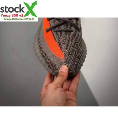 China Damping reflective yeezy light beluga v2 red-brown yeesy breathable bost 350 walking sneakers with boxes and logo for sale