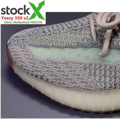 China Cushioning original 1:1 350 v2 high quality yezzy knit cirtin fashion leisure women shoes upper yeezy reflective sneakers for sale