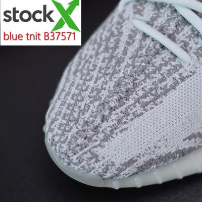 China Fashion\boxes+receipt+stock comfortable\durable\breathable\flexible X+bags yeezy 350 shoes v2 blue tnit cushion yeezys sneakers for women men for sale