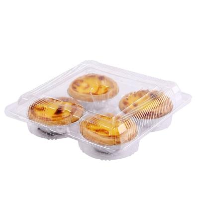 China Food egg tarts transparent box, food packaging, two loaded, can be customized four egg tarts blister customizable for sale