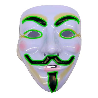 China Party Supplies 2022 EL Wire Mask Party Halloween Mask Scary LED Light Up Party Adult Face With EL Wire Digital EL Wire Masks for sale