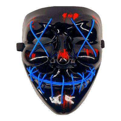 China Party Supplies EL Wire Mask Party LED Face For Kids Jungle Birthday Masquerade Kmart Supplies Design Teenagers EL Wire Plastic Cheap Masks for sale