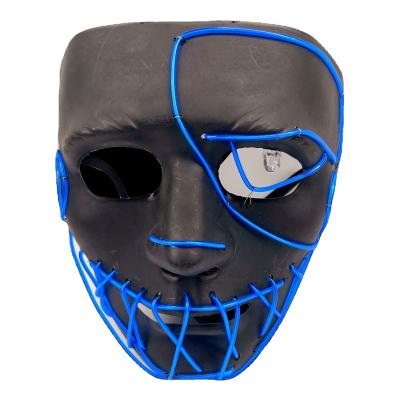 China Party Supplies EL Wire Mask Game Halloween Horror LED Latex for Party Custom Pennyweis Witch Scary Face Light Fashion Screen Cow Kids Masks for sale