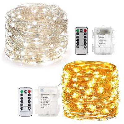 China Remote Control LED Battery Operated Fairy Lights String 16Ff 33Ft with 50 100 Customized Waterproof Copper Christmas LED String Lights for sale