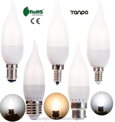 China Vintage E12 E26 E27 E14 B22 3W Modern Decorative LED Candle Bulb Flame Chandelier Light 2835 SMD 110V 220V for sale