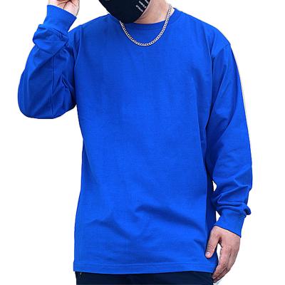 China Custom Made High Quality 100% Embroidered Crew Neck Men's T-shirt Logo Screen Printing Blank For Anti-wrinkle 250GMS Cotton Long Sleeve for sale