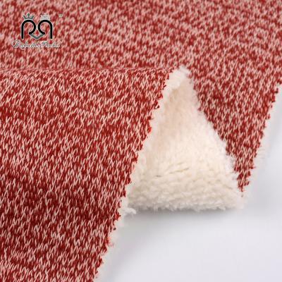 China Other Good Quality Plain Dyed Sherpa Fleece Bonded Plain Jersey Knitted Fabric for sale