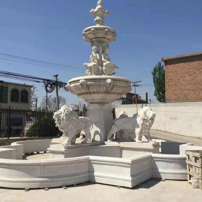 China Modern Custom Handmade European Style Garden Stone Fountain Marble Outdoor Water Fountain for sale