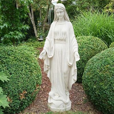 China Custom Traditional Handmade Religious Virgin Mary Sculpture Marble Statue For Church for sale