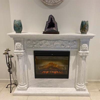 China Modern Custom Made Stone Fireplace Mantel Antique Victorian Marble Fireplace Mantel Surround for sale