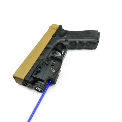 China Airsof Gun Hunting Flashlight 500lm Blue Laser Sight Combo For Airsof Gun With 20mm Picatinny Rail for sale