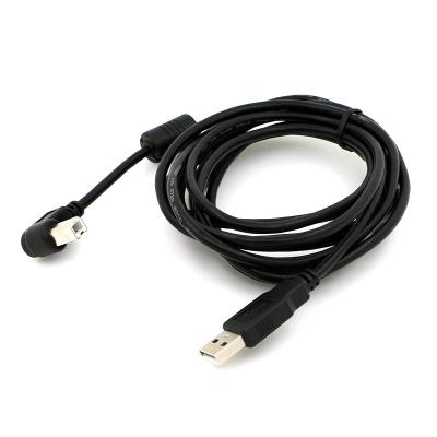 China High Speed ​​Electronics Products USB 2.0 A Male To Hoist Down 90 Degree L-shaped USB B Male Printer Cable With Ferrite Core for sale