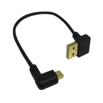 China Electronics Products Free Sample 3a Up Angle USB A Male To Right Left Type C Male Data Angle Cable for sale