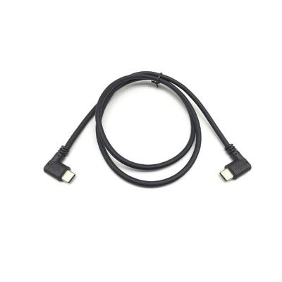 China Electronics Products Fast Charging USB Type-C L-Shaped USB-C 90 Degree Right To Left Angle To Type C Data Cable for sale