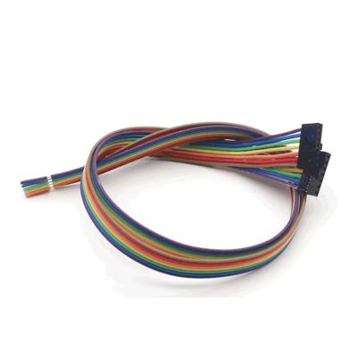 China Electronic Free Sample Custom PVC Copper 2.54mm Pitch 7 Pin Rainbow Color Ribbon IDC Flat Cable for sale