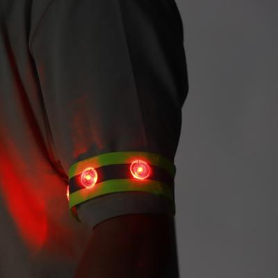 China 100%Polyester (4*1.5) Elastic Luminous Fabric LED Safety Reflective Elastic Tape FOR Night Running Walking for sale