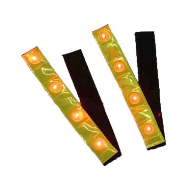 China wholesale 100%polyester fabric(4*1.5) reflective LED elastic belt light elastic flashing belt led running arm band for sale