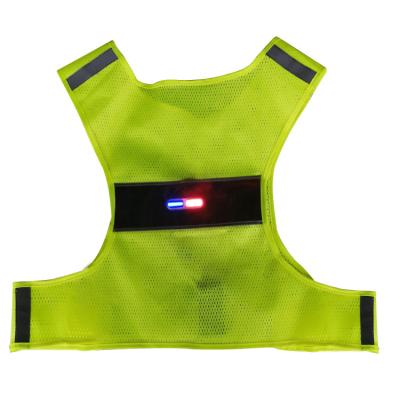 China Various LED Safety Flashing Vests Waterproof Visibility Reflective Vest With Two Light Bar for sale