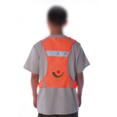 China Silk Fabric 120g USB Night Vision LED Safety Rechargeable Flashing Orange Reflective Vest for sale