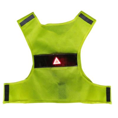 China Various Battery Waterproof Yellow Safety Vest Reflective Running Vest With Two Light Bar for sale