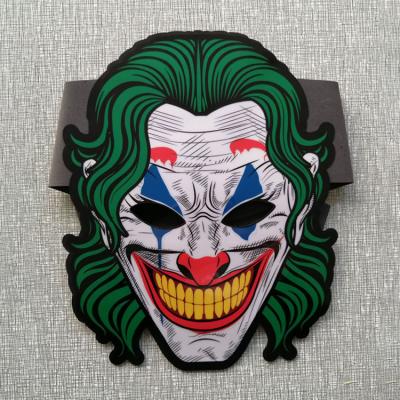 China Fun Festival Carnival Halloween LED Light Cosplay Costume Party Joker Protective Mask Funny Mask for sale