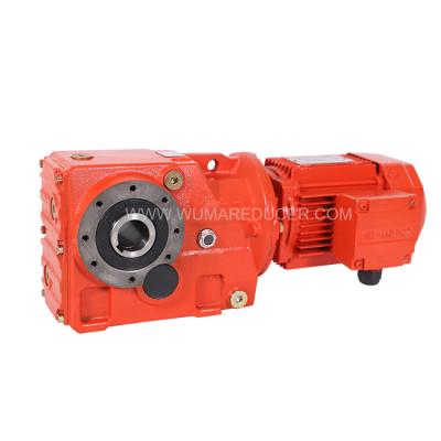 China Building Material Shops 90 Degree Sewing Gear Motor Belt Conveyor Motor Reducer Helical Bevel Gearbox For Screw Conveyor for sale