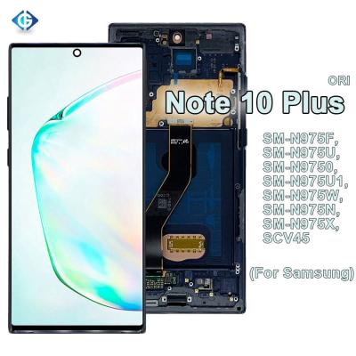 China mobile phone lcds for samsung note10 plus lcd display with touch screen + view for samsung note 10 plus lcd screen for samsung note 10 plus display for sale