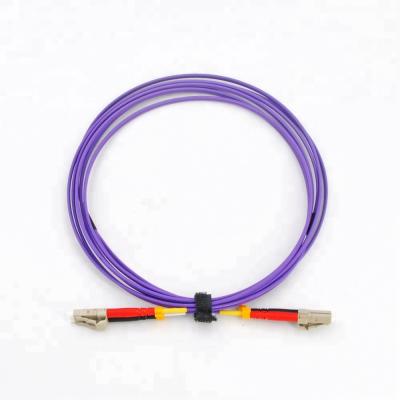 China Duplex FTTH OM4 MM PVC Fiber Optic Patch Cord LC/UPC-LC/UPC 1m for sale