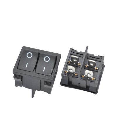 China Electrical On-Off Switch 6A 250V Equipment 21*24mm Two Double Rocker Switch t125 55 AC 4 PIN KCD5 for sale