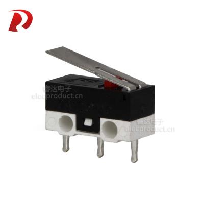 China Kw12-5 3pin Mini Micro Mouse Switch 1A/2A 250V Switch With 13.3mm Metal Lever For Mouse for sale