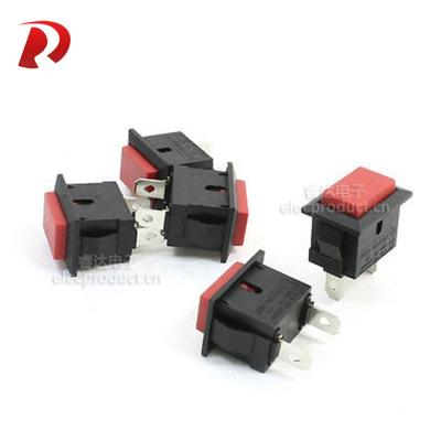 China Industrial Red Plastic Rectangle Momentary Push Electrical Switch 2 Pin SPST Head 250V/6A 125V/10A 1NO Bottom Control PBS-101 Switch for sale