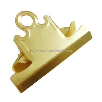 China Clipboard 78mm Gold Paper Clip Wood Metal Titanium Plated And Plastic Clipboard Clip For Bulletin Board for sale