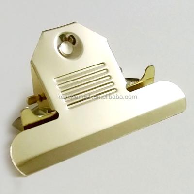 China Clipboard 85mm Gold Spring Clip Metal Wood and Plastic Clipboard Clip for Plastic Clipboard for sale