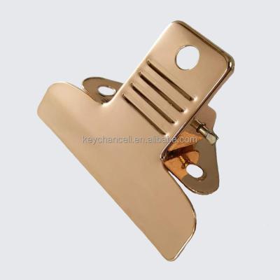 China Wood and plastic clipboard 50mm rose small gold note clip spring clip metal clipboard clip for small menu for sale