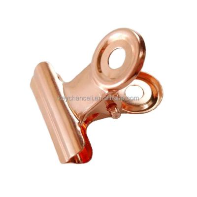 China Office supplies 20mm mounted gold metal mini bulldog clip for food bag coffee bag bread bag for sale