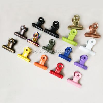 China Office Supplies 20 Baking Bulldog Clip 75mm Multicolor 30 38 50 63 Metal Spring Varnish Mini Paper Clip Coffee Staples For Photo for sale