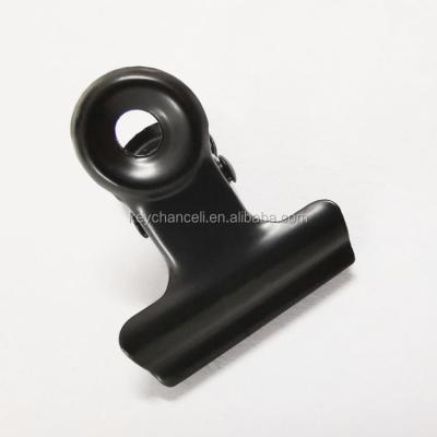 China Office Supplies Matte Small 20mm Clip Metal Paper Metal Black Bulldog Clip For Photos for sale