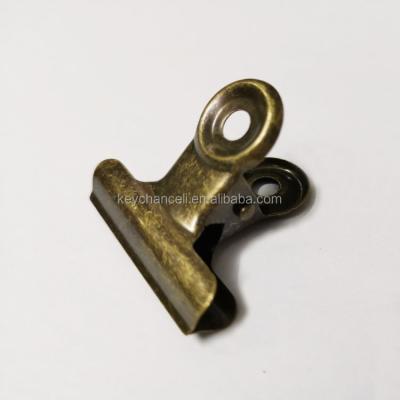 China Old Look Best Selling 38mm Paper Clips Metal Stationery Old Looking Antique Bronze Bulldog Clip for sale