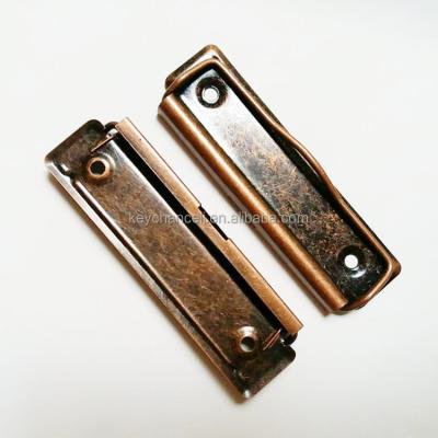 China Paperweight China Factory 100mm Metal Clipboard Reddish Bronze Flat Clip For Board for sale