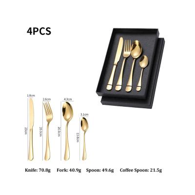 China Sustainable Kitchen Rainbow Flatware Flatware Stainless Steel Knife Spoon Utensils Tableware Set and Fork Dinnerware Set for sale