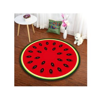 China 3D series round 3D fruit-print floor rug and rug for living room and bedroom for sale