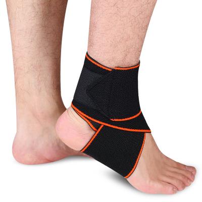 China Protective OEM Adjustable Breathable Ankle Guard Nylon Knitted Ankle Sleeve With Elastic Strap Compression Ankle Support for sale