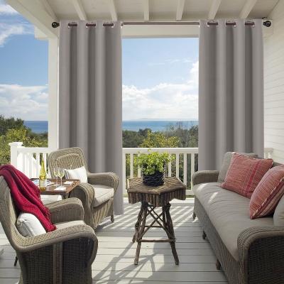 China Good Quality Modern Blackout Dark Gray Waterproof Polyester Outdoor Curtains Curtains for Patio Home Outdoor Garden for sale