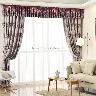 China Purple Blackout Blackout Jacquard Window Curtain For Living Room With Good for sale