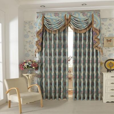 China Blackout Valance Tied European Curtain For Living Room With Grommets for sale