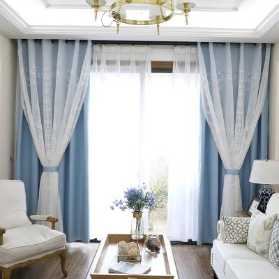 China blackout the European luxury curtain made of high quality double polyester and sheer curtain for the living room bedroom kitchen with high quality for sale