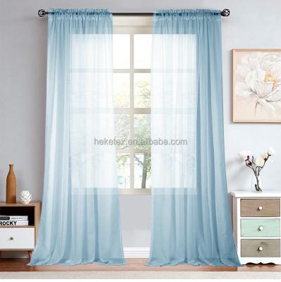 China Polyester Chiffon Faux Insulated Pure Silk White Curtain And Fabric For Living Room for sale