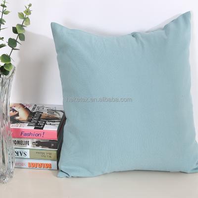 China PORTABLE Solid Light Blue Rectangular Pillow Cover Linen Cushion Cover For Sofa for sale