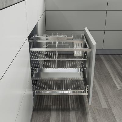 China Hot Sale Garis 3 Fold+Full Extension Basket Drawer Slide System Soft Closing Drawer Channel for sale