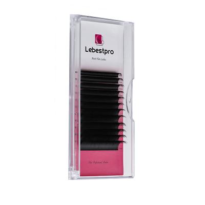 China Natural Long Ellipse Lashes Black Mink Flat Eyelash Extension 0.15mm Lashes Extensions Different Lightweight Eyelash Extensions for sale